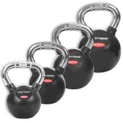 Sport-Thieme Kettlebell Set, Rubbersied With Chrome Handle